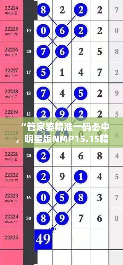 “管家婆精準一碼必中，明星版NMP15.15精選解析”