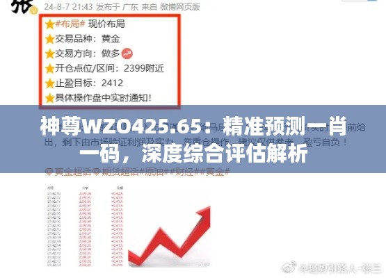 神尊WZO425.65：精準預(yù)測一肖一碼，深度綜合評估解析