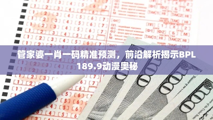 管家婆一肖一碼精準預測，前沿解析揭示BPL189.9動漫奧秘