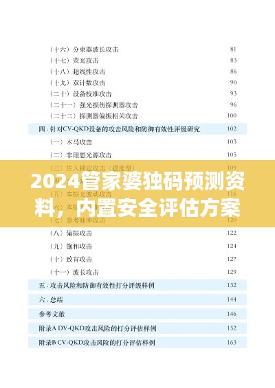 2024管家婆獨碼預(yù)測資料，內(nèi)置安全評估方案DPV19.31