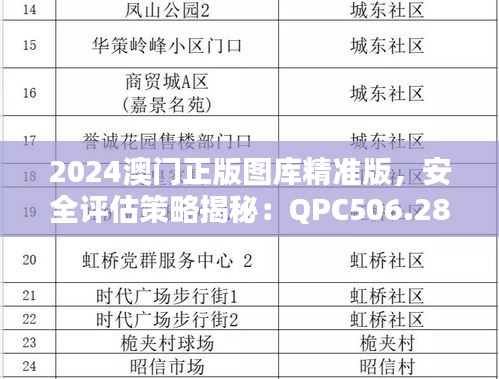 2024澳門正版圖庫精準(zhǔn)版，安全評估策略揭秘：QPC506.28解密