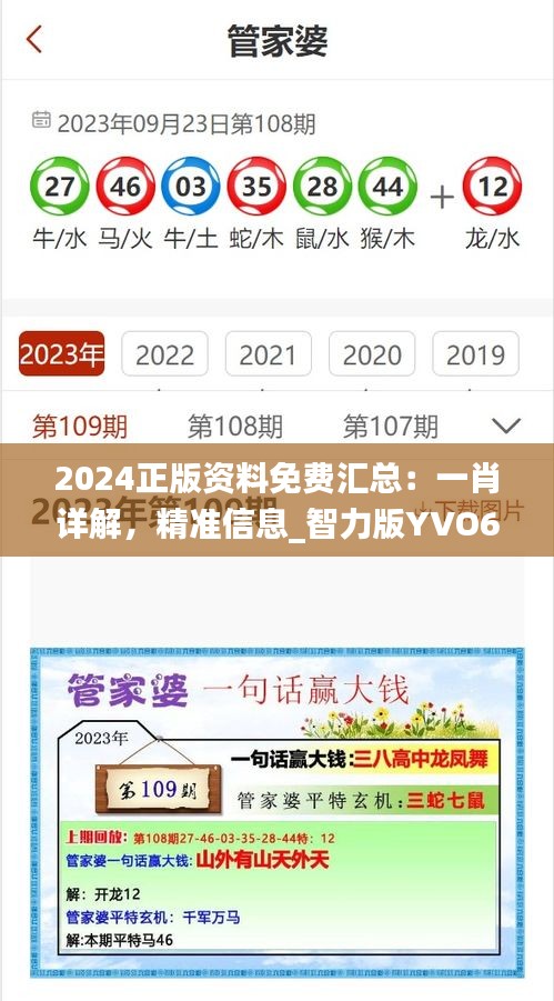 2024正版資料免費匯總：一肖詳解，精準信息_智力版YVO676.99