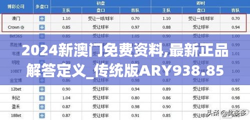 2024新澳門免費資料,最新正品解答定義_傳統(tǒng)版ARY938.85