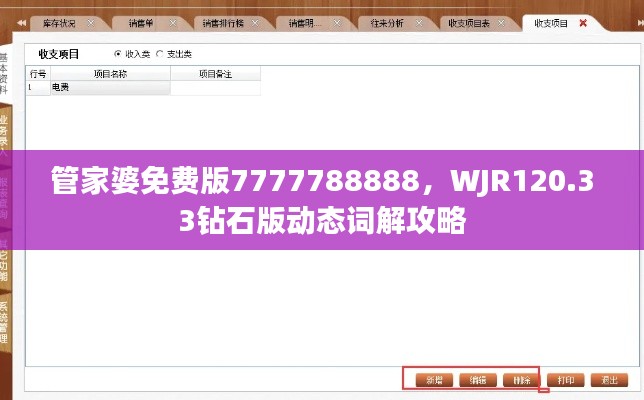 管家婆免費版7777788888，WJR120.33鉆石版動態(tài)詞解攻略