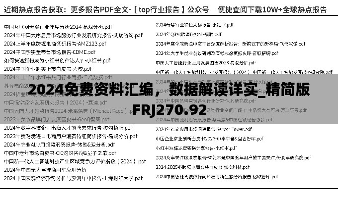 2024免費資料匯編，數(shù)據(jù)解讀詳實_精簡版FRJ270.92