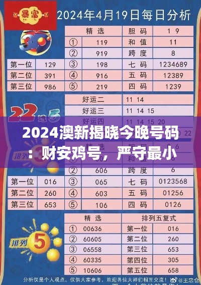 2024澳新揭曉今晚號(hào)碼：財(cái)安雞號(hào)，嚴(yán)守最小泄露標(biāo)準(zhǔn)_中成GXV647.79