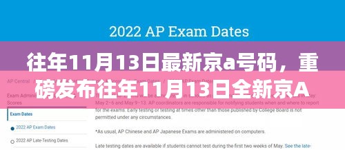 重磅發(fā)布，往年11月13日全新京A科技號(hào)碼——高科技革新引領(lǐng)未來生活之旅