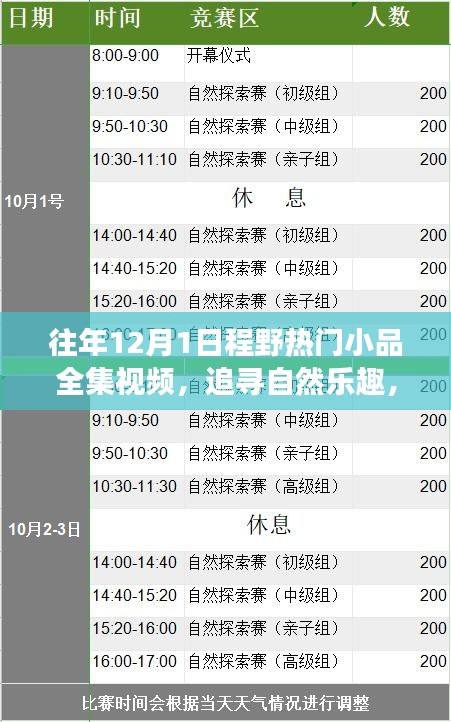 歷年十二月一日程野小品盛宴，追尋自然樂(lè)趣，啟程心靈寧?kù)o之旅