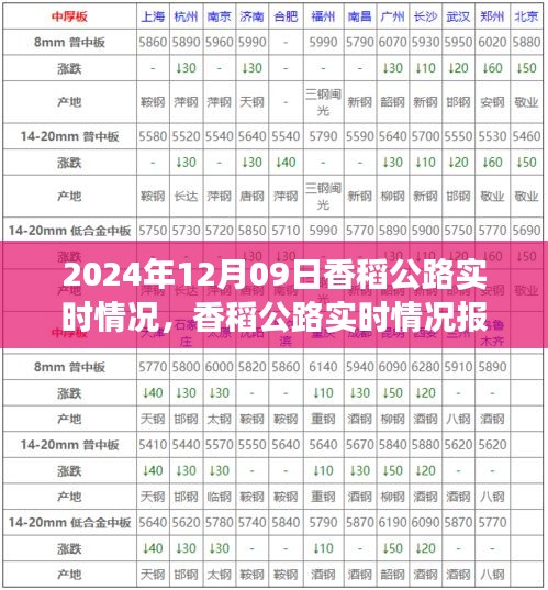 香稻公路實時情況報告，交通概覽（2024年12月09日）