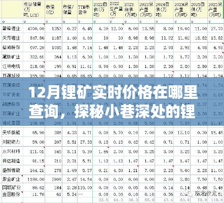 探秘小巷深處的鋰礦寶藏，十二月實(shí)時(shí)價(jià)格一網(wǎng)打盡！