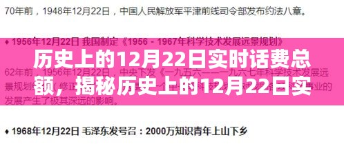 揭秘歷史上的12月22日實時話費總額背后的故事，小紅書帶你探索數(shù)字背后的故事！