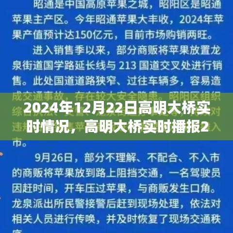 高明大橋?qū)崟r(shí)播報(bào)，開啟交通新篇章，2024年12月22日實(shí)況更新