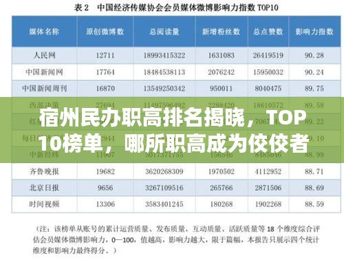 宿州民辦職高排名揭曉，TOP10榜單，哪所職高成為佼佼者？