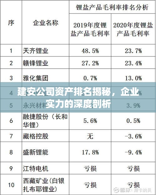 建安公司資產(chǎn)排名揭秘，企業(yè)實(shí)力的深度剖析