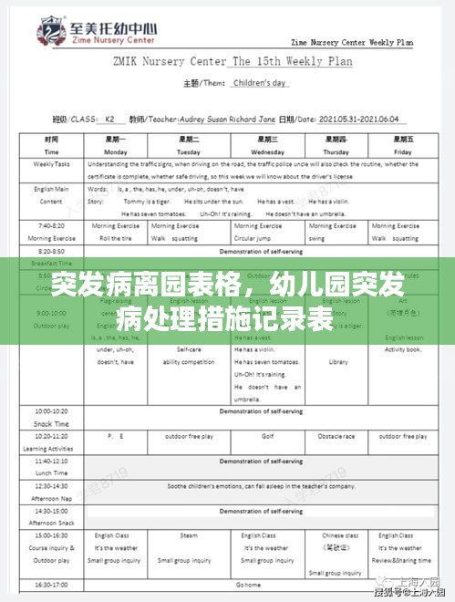 突發(fā)病離園表格，幼兒園突發(fā)病處理措施記錄表 