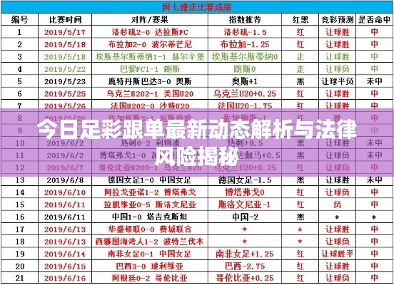 今日足彩跟單最新動態(tài)解析與法律風險揭秘