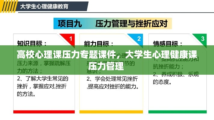 高校心理課壓力專題課件，大學(xué)生心理健康課壓力管理 