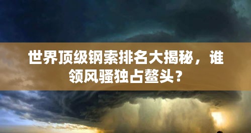 世界頂級鋼索排名大揭秘，誰領(lǐng)風(fēng)騷獨占鰲頭？